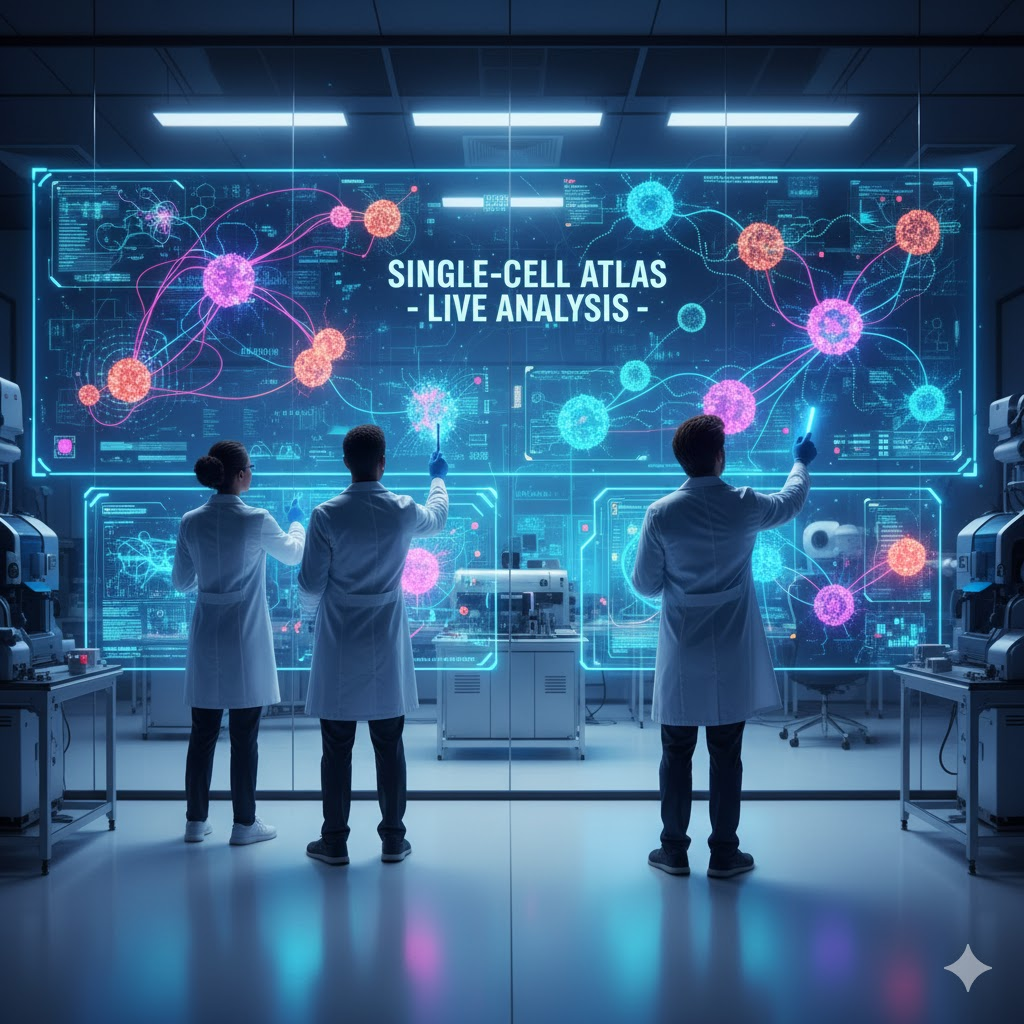 Researchers using Gemma model AI to analyze single-cell data for cancer therapy pathway